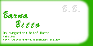 barna bitto business card