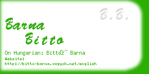 barna bitto business card